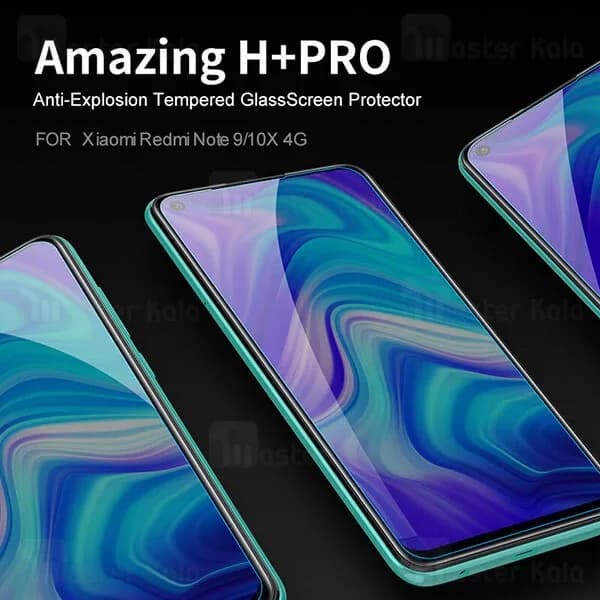محافظ صفحه شیشه ای نیلکین Xiaomi Redmi Note 9 / Redmi 10x 4G Nillkin H+ Pro + محافظ لنز — تصویر ۳