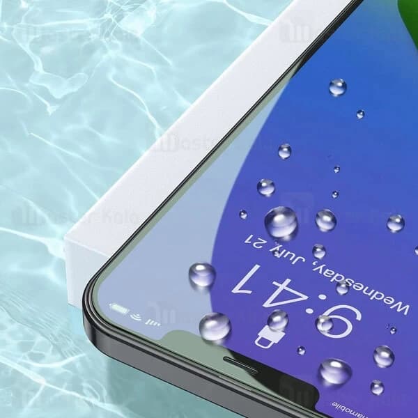 پک 2 تایی محافظ صفحه شیشه ای ضد اشعه بیسوس Baseus SGAPIPH54N-LP02 Apple iPhone 12 Mini Green Glass — تصویر ۸