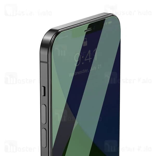 پک 2 تایی محافظ صفحه شیشه ای ضد اشعه بیسوس Baseus SGAPIPH54N-LP02 Apple iPhone 12 Mini Green Glass — تصویر ۷