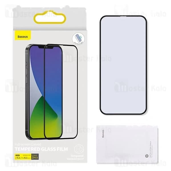 پک 2تایی محافظ صفحه شیشه ای تمام صفحه و ضد اشعه بیسوس Apple iPhone 12 Mini Baseus SGAPIPH54N-KB01 — تصویر ۲