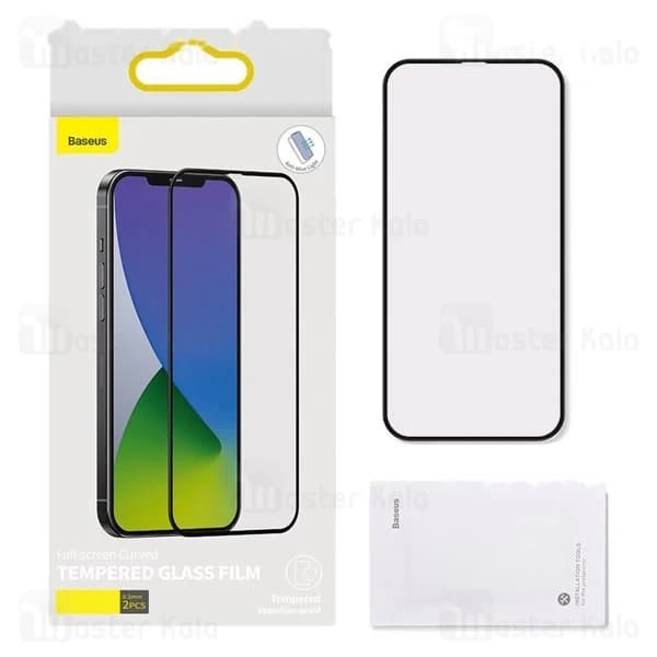 پک 2تایی محافظ صفحه شیشه ای تمام صفحه بیسوس آیفون Apple iPhone 12 Mini Baseus SGAPIPH54N-KA01 — تصویر ۲