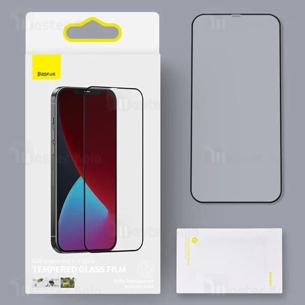 پک 2تایی محافظ صفحه شیشه ای تمام صفحه بیسوس آیفون Apple iPhone 12 Mini Baseus SGAPIPH54N-KC01 — تصویر ۳