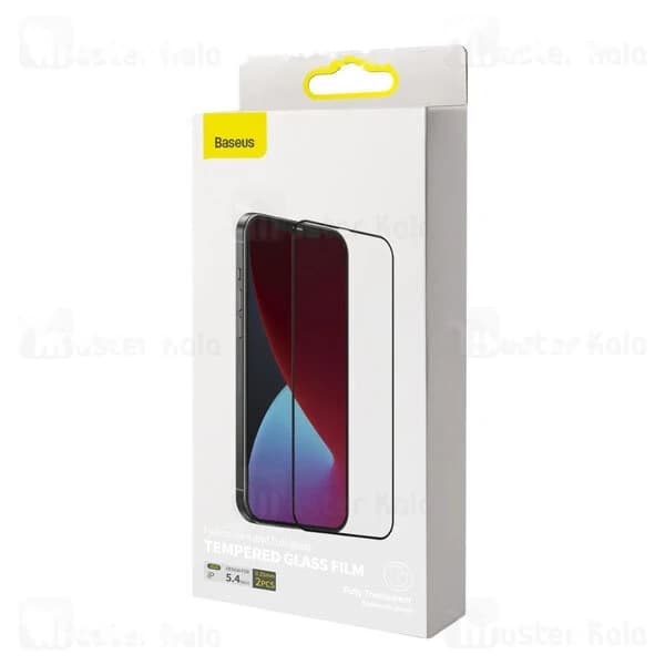 پک 2تایی محافظ صفحه شیشه ای تمام صفحه بیسوس آیفون Apple iPhone 12 Mini Baseus SGAPIPH54N-KC01 — تصویر ۷