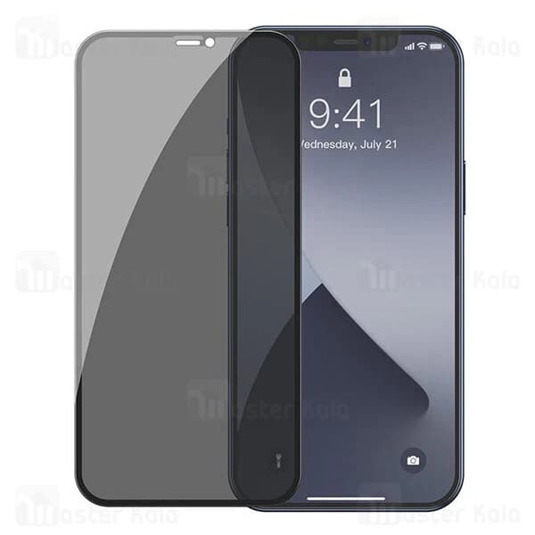 پک 2تایی گلس حریم شخصی تمام صفحه آیفون Apple iPhone 12 Mini Baseus SGAPIPH54N-TG01 Anti Peeping — تصویر ۲