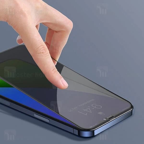 پک 2تایی گلس حریم شخصی تمام صفحه آیفون Apple iPhone 12 Mini Baseus SGAPIPH54N-TG01 Anti Peeping — تصویر ۴