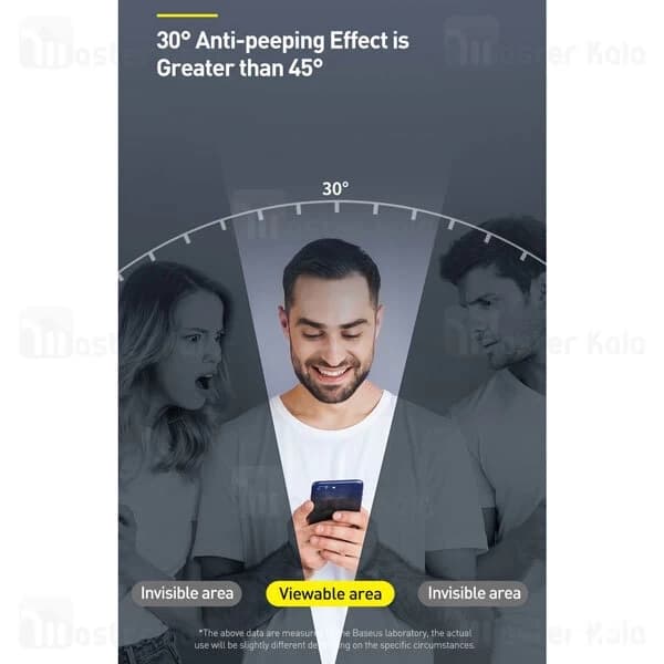 پک 2تایی گلس حریم شخصی تمام صفحه آیفون Apple iPhone 12 Mini Baseus SGAPIPH54N-TG01 Anti Peeping — تصویر ۳