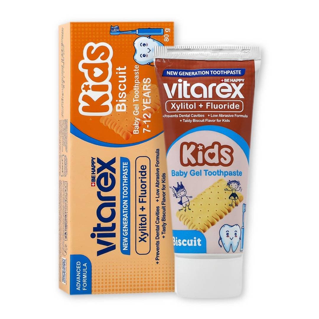 خمیر دندان کودک بیسکوئیت ویتارکس vitarex مدل Biscuit حجم 80 گرم