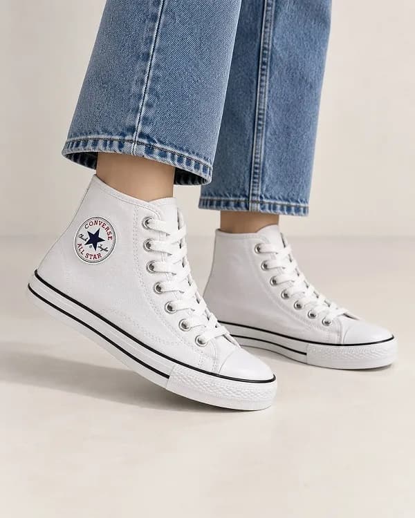 کفش کتونی ال استار ساق دار مدل کلاسیک سفید | کانورس All Star