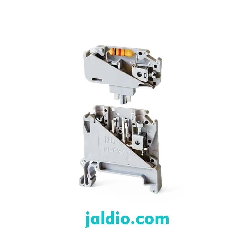 ترمینال ریلی سری مقاومتی سایز 2/5 (با مقاومت) رعد RDT 2.5 – CRC