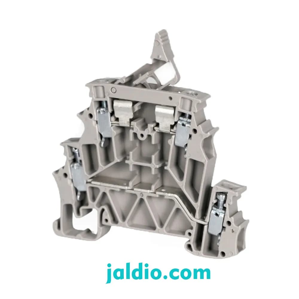 ترمینال ریلی پیچی فیوزی دو طبقه چراغدار سایز 4 رعد RT/SF4-2L-LD