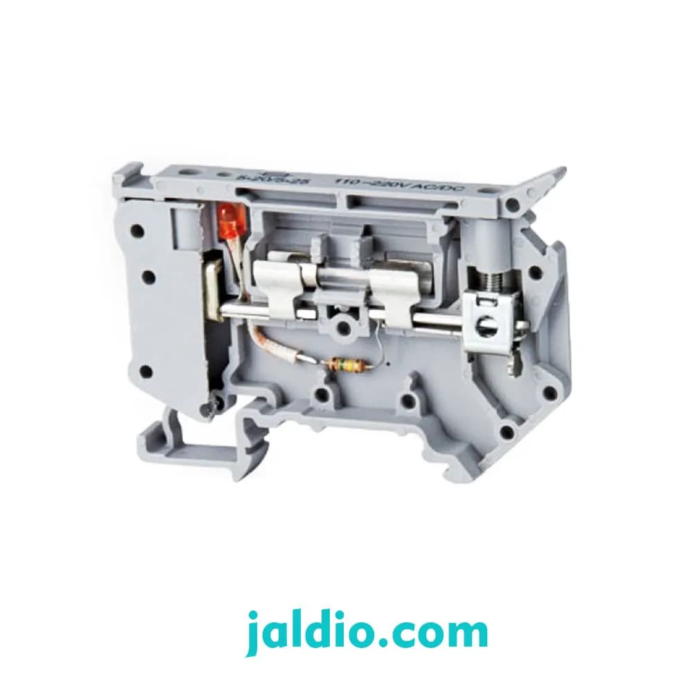 ترمینال ریلی پیچی فیوزی چراغدار 48 ولت سایز 4 رعد RFT5 – LD 48