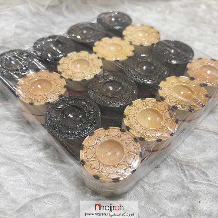 مهره تخته نرد منبت سوخته کاری قطر ۳ سانت زیر نمدی کد TNS34 — تصویر ۲