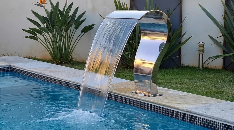کرتین استخری کبری ۸۰ | نازل پرده آب استیل استخر — تصویر ۲