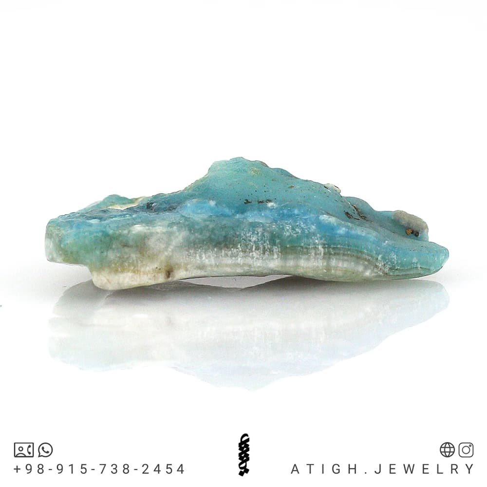 سنگ راف همی مورفیت – hemimorphite معدنی کمیاب نمونه کلکسیونی مناسب دکوری، سنگ درمانی و ساخت زیور کیفیت بینظیر وزن حدود 55 قیراط — تصویر ۲