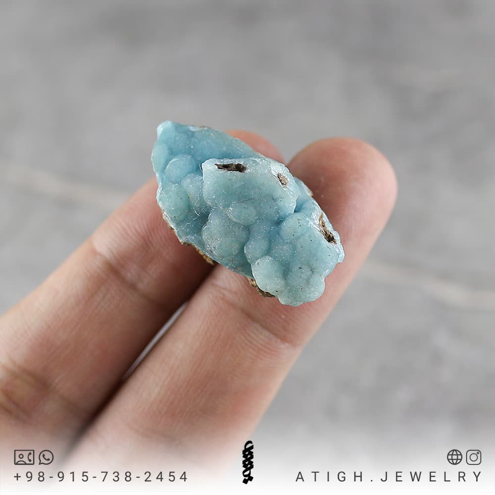 سنگ راف همی مورفیت – hemimorphite معدنی کمیاب نمونه کلکسیونی مناسب دکوری، سنگ درمانی و ساخت زیور کیفیت بینظیر وزن حدود ۴۶.۵ قیراط — تصویر ۵
