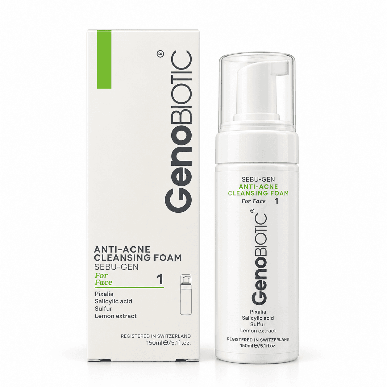 فوم شستشوی ضدآکنه صورت ژنوبایوتیک 150ml