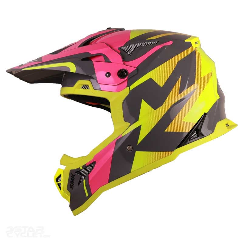 کلاه کاسکت کراسی اس ام کی مدل ALLTERRA X-POWER FLUORERSCENT RED GL649 — تصویر ۲