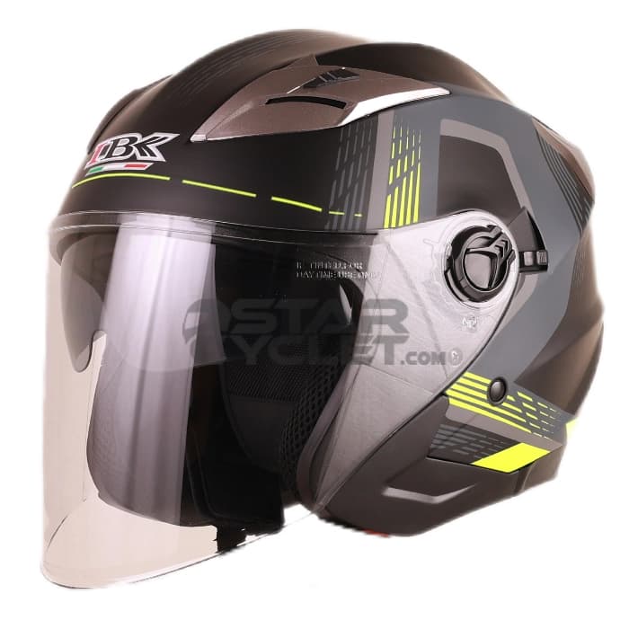 کلاه کاسکت بدون فک IBK مدل K708 MATT BLACK YELLOW