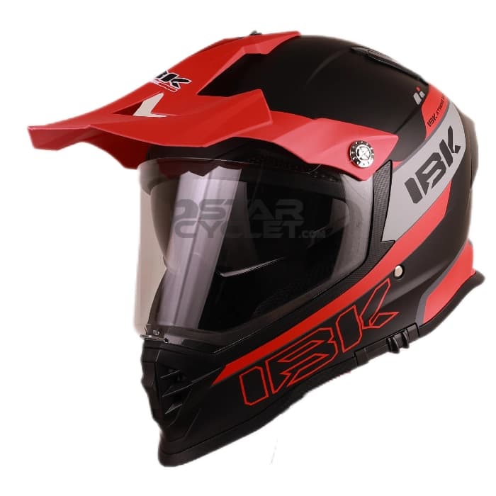 کلاه کاسکت ادونچری IBK مدل MATT BLACK RED