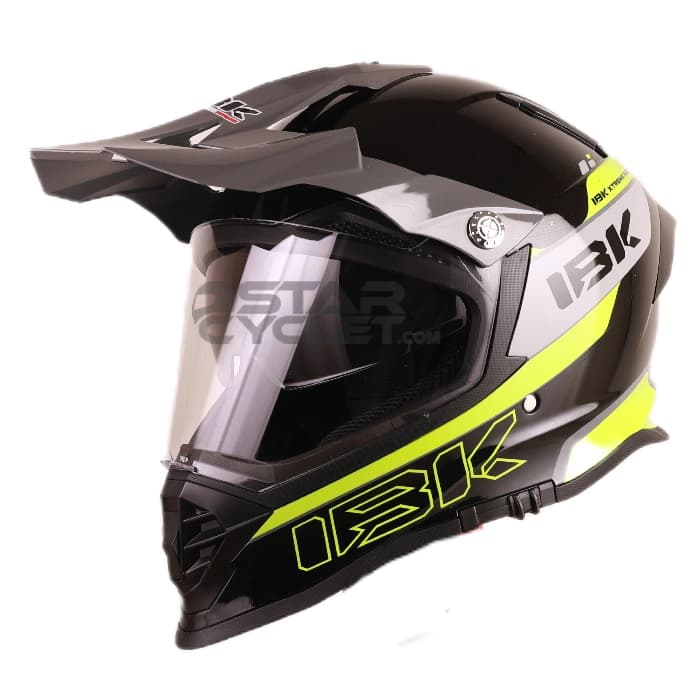 کلاه کاسکت ادونچری IBK مدل GLOSSY BLACK YELLOW