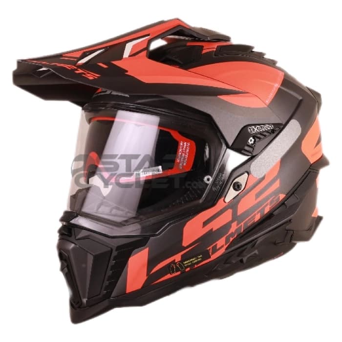 کلاه کاسکت ادونچری ال اس 2 مدل EXPLORER MATT BLACK ORANGE