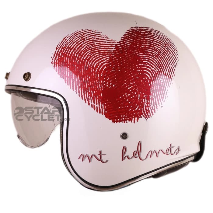 کلاه کاسکت وسپایی MT مدل Le Mans 2 SV LOVE AO GLOSS PEARL PINK — تصویر ۲