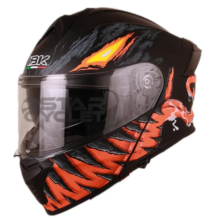 کلاه کاسکت فک متحرک iBK مدل NP900 MATT BLACK VENOM