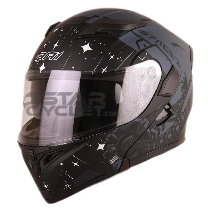 کلاه کاسکت فک متحرک DA1 مدل 101 MATT GRAY GRAPHIC GRAY
