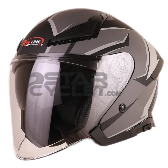 کلاه کاسکت بدون فک ردلاین مدل 9-965 MATT BLACK GRAY twilight