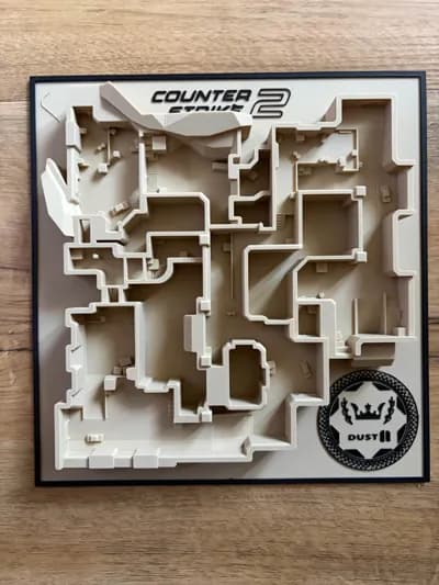 کارت تزئینی نقشه Dust2 بازی CS2 | خدمات چاپ سه بعدی سفارشی — تصویر ۲