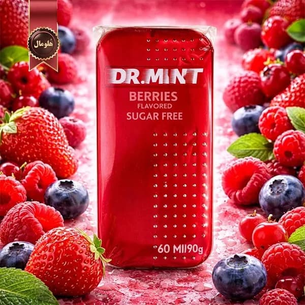 6 بسته خوشبو کننده دهان دکتر مینت Dr. Mint مدل توت‌های جنگلی Berries وزن 90 گرم پک 12 تایی (اورجینال) — تصویر ۲