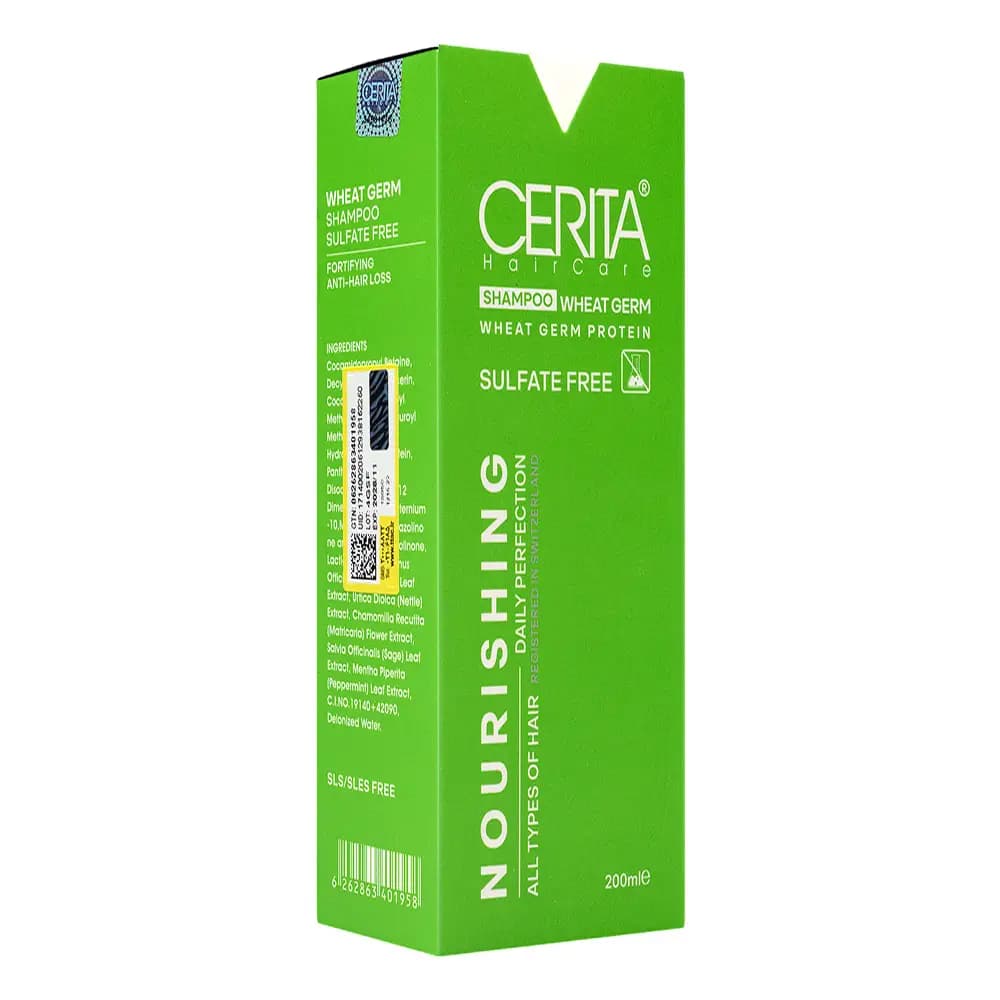 شامپو تقویت کننده جوانه گندم بدون سولفات 200ml سریتا Cerita