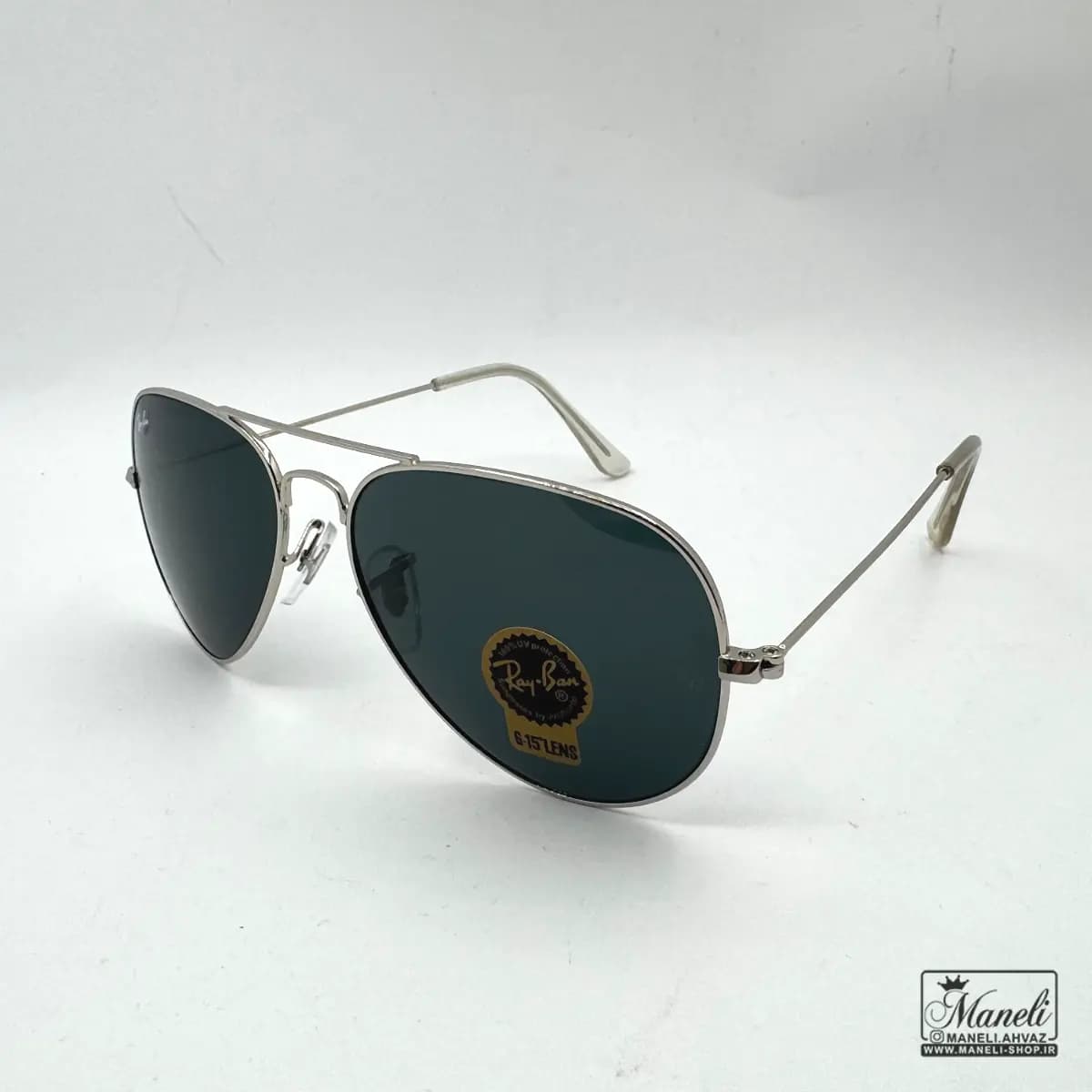 عینک ری بن RAY BAN مردانه شیشه مشکی فریم نقره ای — تصویر ۶