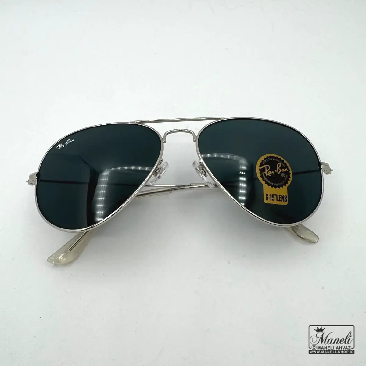 عینک ری بن RAY BAN مردانه شیشه مشکی فریم نقره ای — تصویر ۲