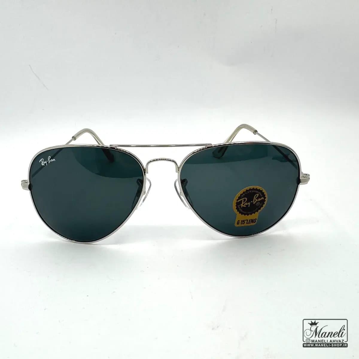 عینک ری بن RAY BAN مردانه شیشه مشکی فریم نقره ای