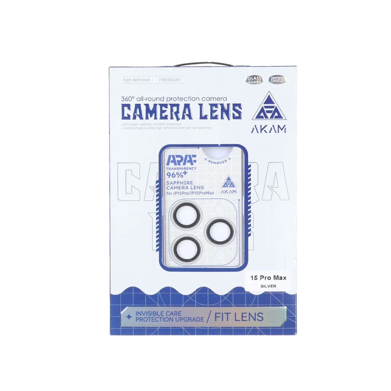 محافظ لنز رینگی اورجینال Akam شابلون دار Apple iPhone 15 Pro Max / iPhone 15 Pro — تصویر ۳