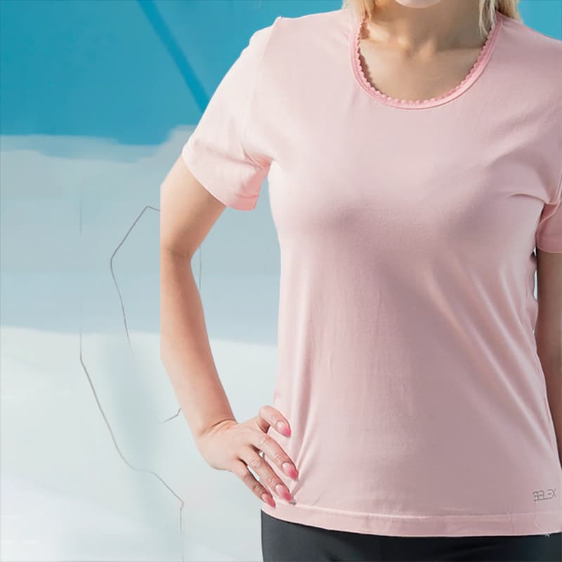 تیشرت زنانه یقه گیپور ساده رنگی بلکس (نیکوتن پوش) کد 11412