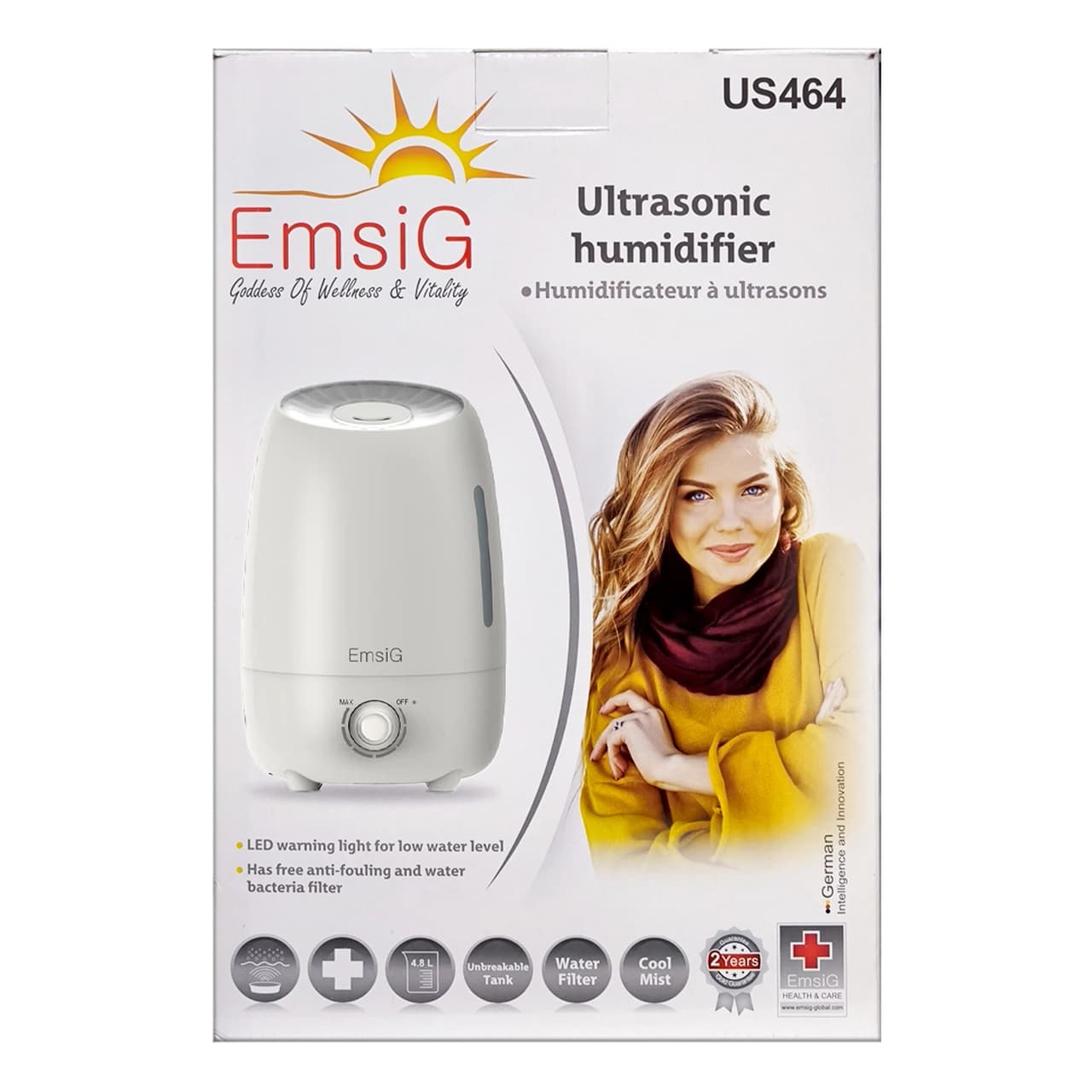 دستگاه بخور سرد EmsiG مدل US464 – سفید (گارانتی 24 ماهه طلایی) — تصویر ۴