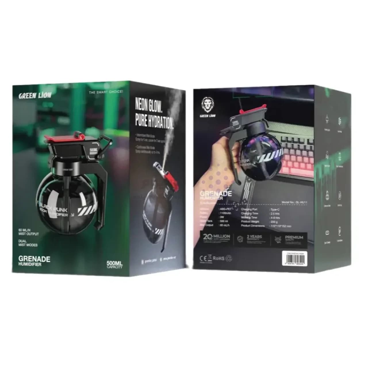 دستگاه رطوبت ساز Green Lion مدل Grenade Humidifier GNGRNDHUMBK – مشکی (گارانتی 6 ماهه شرکتی) — تصویر ۱۰