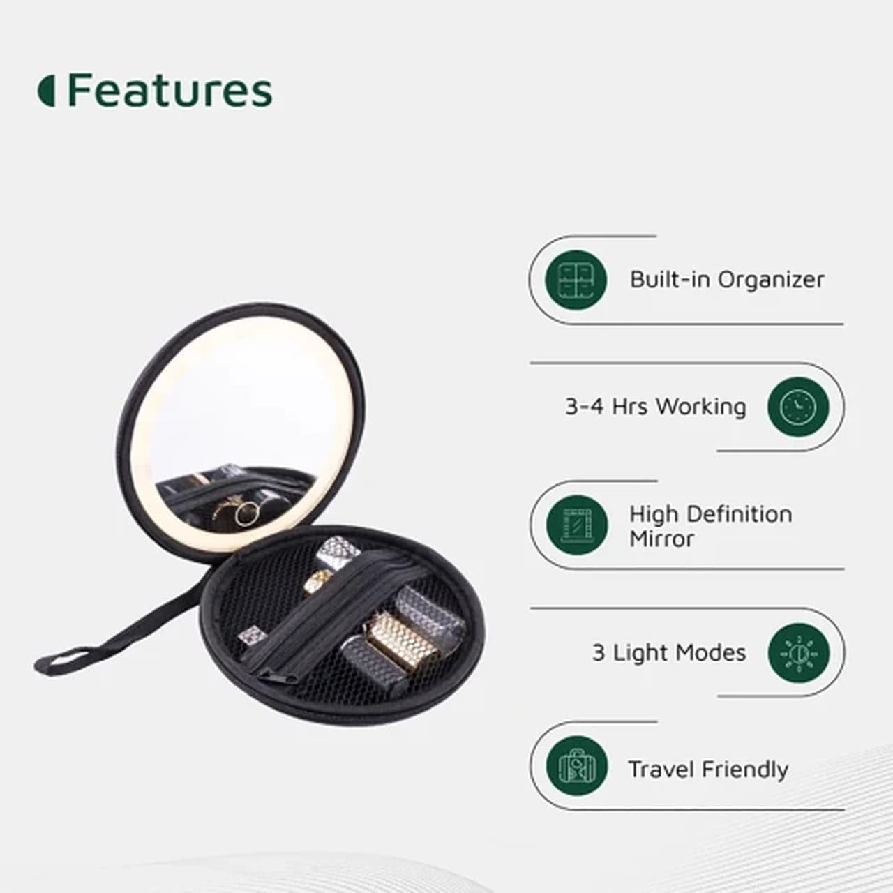 کیف لوازم آرایشی Green Lion مدل GNMNMPCHBK – مشکی (گارانتی 6 ماهه شرکتی) — تصویر ۵