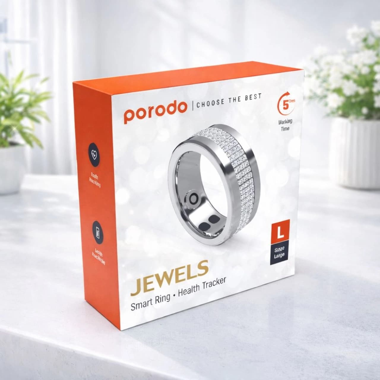 حلقه هوشمند Porodo مدل Jewels PD-SLRT9-SL – نقره ای (گارانتی 6 ماهه شرکتی) — تصویر ۵