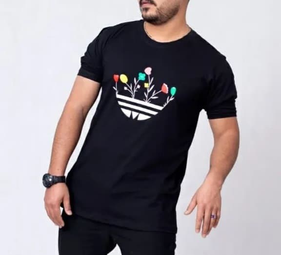 تیشرت پنبه ای رنگ مشکی کد 209