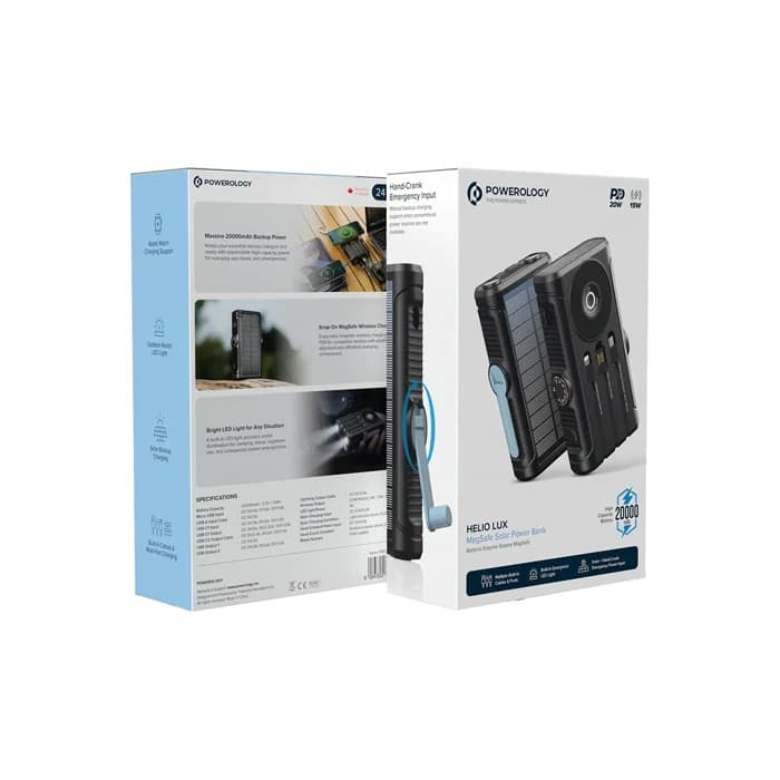 پاور بانک خورشیدی 20000mAh پاورولوژی مدل PPBCHAW53BK — تصویر ۲