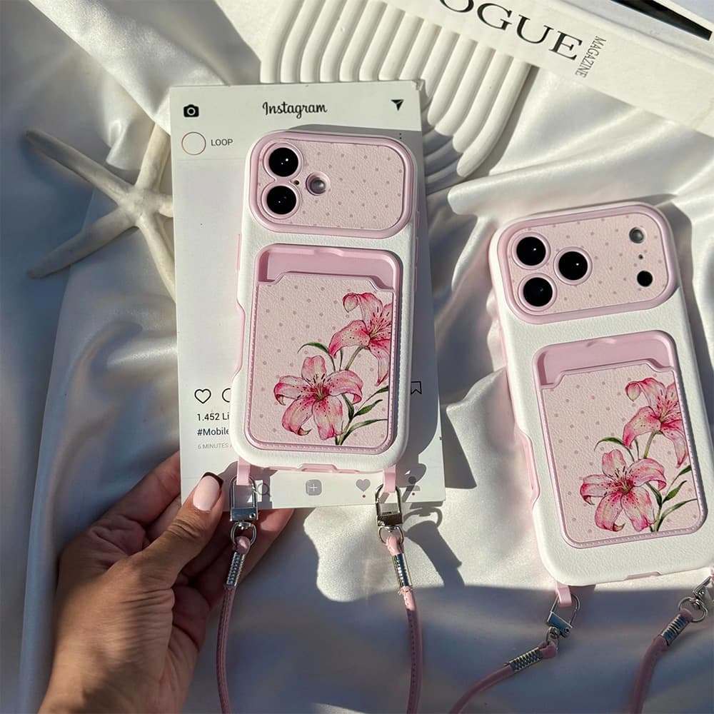 قاب کلاسیکارد لیلیوم صورتی همراه با بند کد loop مناسب برای گوشی موبایل آیفون Apple iPhone 13 / 13 Pro / 13 Pro Max / 14 / 14 Pro Max / 15 Pro Max / 16 / 16 Pro / 16 Pro Max / 17 / 17 Pro / 17 Pro Max — تصویر ۳