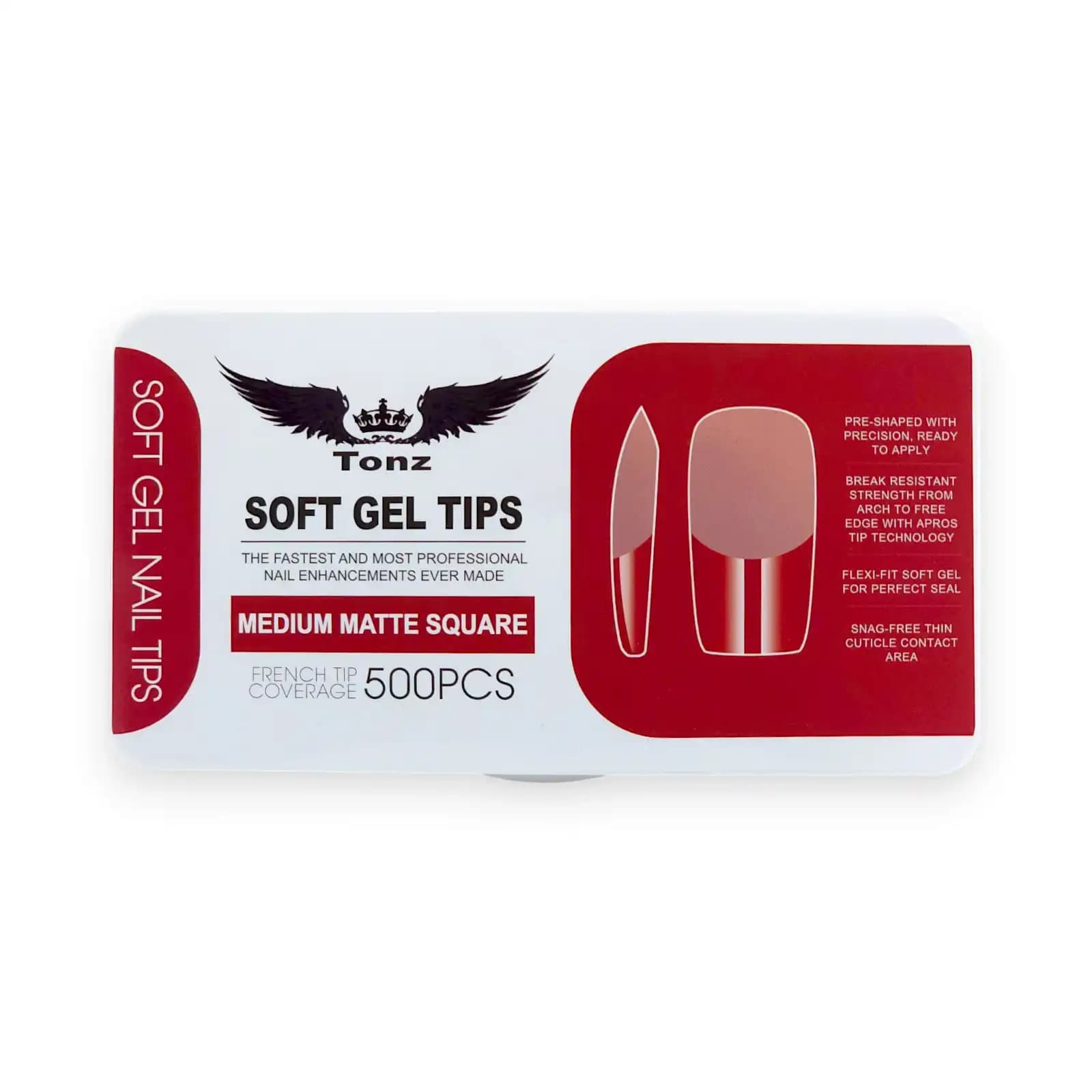 تیپ ژلیکس تونز Tonz مدل مدیوم مات اسکوئر Medium Matte Square | بسته 500 عددی