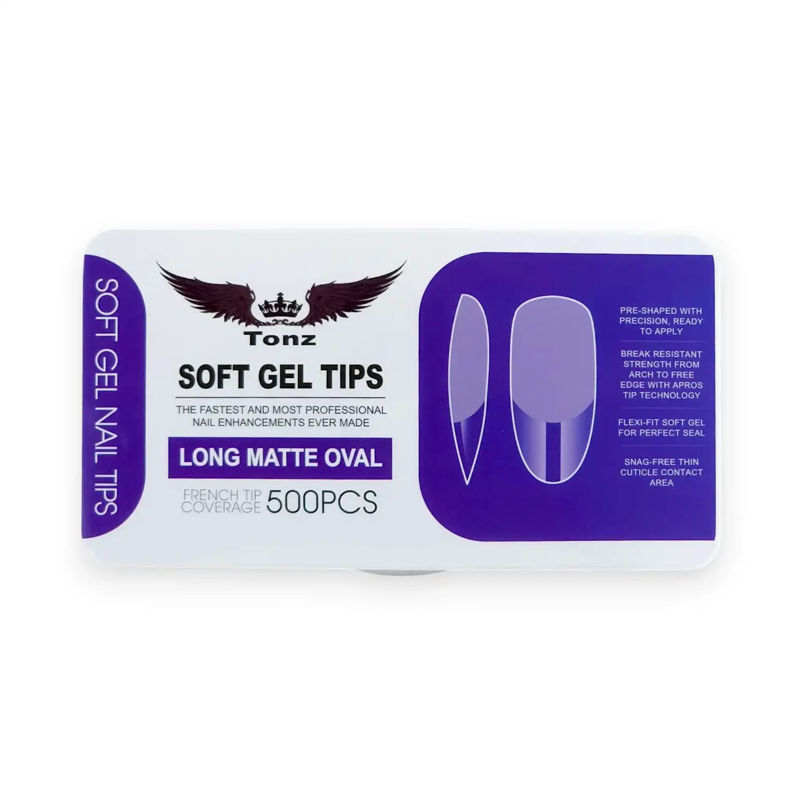 تیپ ژلیکس تونز Tonz مدل لانگ مات اووال Long Matte Oval | بسته 500 عددی