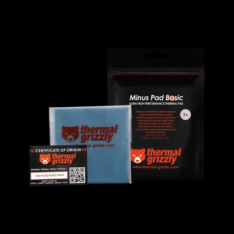 پد حرارتی ترمال گریزلی THERMAL GRIZZLY MINUS PAD BASIC 100x100mm 0.5 mm 2 pcs — تصویر ۲