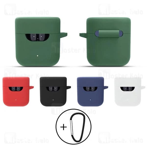 کاور محافظ سیلیکونی هندزفری کیو سی وای Xiaomi QCY T12 / T12S Earphone Silicone Case دارای قلاب آویز