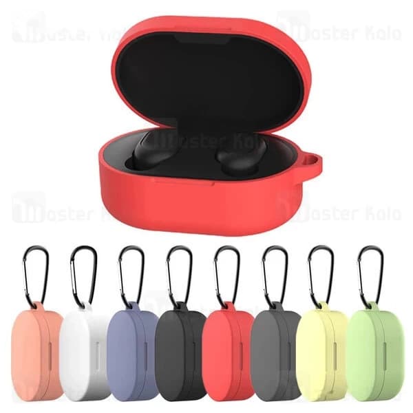 کاور محافظ سیلیکونی هندزفری شیائومی Xiaomi Redmi AirDots 3 Earphone Silicone Case دارای قلاب آویز