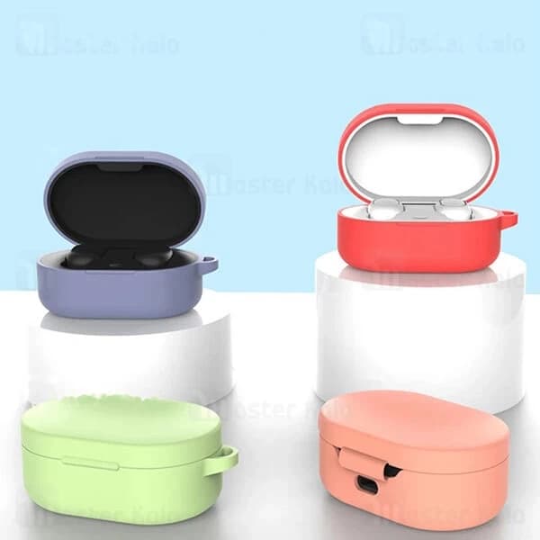 کاور محافظ سیلیکونی هندزفری شیائومی Xiaomi Redmi AirDots 3 Earphone Silicone Case دارای قلاب آویز — تصویر ۳
